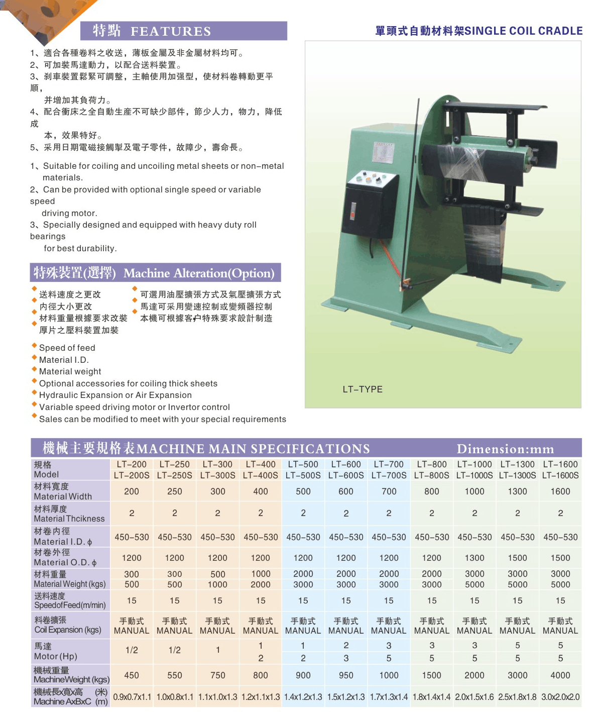 自動材料架-400帶壓料臂